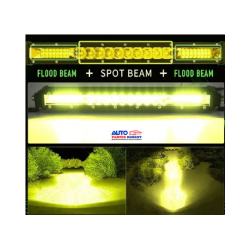 BARRA LED 12  COLOR AMARILLA EXCELENTE ILUMINACION TODO TERRENO 4X4 ANTINIEBLA 78 WATS 12 A 24 VOLTS 3500 KELVIN OEM.