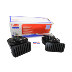 BOCINAS CLAXON CARACOL MARCHA FIAMM SONIDO AGUDA Y GRAVE  JUEGO 2 PIEZAS HECHO EN USA  OEM. 3077