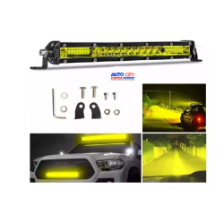 BARRA LED 12  COLOR AMARILLA EXCELENTE ILUMINACION TODO TERRENO 4X4 ANTINIEBLA 78 WATS 12 A 24 VOLTS 3500 KELVIN OEM.