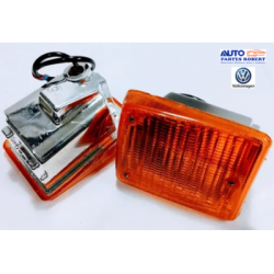 CUARTOS FRONTALES COMBI 1600 1800 VW 1972-2005 COLOR AMBAR JUEGO  2 PIEZA  OEM. 45VW