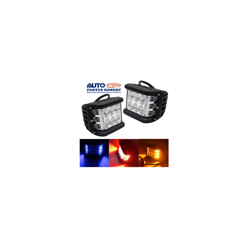 FARO LED BICOLOR RECTANGULAR ALTA ILUMINACION  12LED CREE 4500 LM IP67 PRECIO POR 1 UNA PIEZA