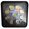 FARO LED CUADRADO 9 LED FIJO TIPO REVERSERO 11CM X 11CM CON BASE CON 1 TORNILLO 2000 LUMEN JUEGO 2 PIEZAS FAL27WC-XLE