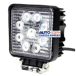 FARO LED CUADRADR 9 FOCOS HYPERLED27 WATTS CON ESTROBO  Y FIJO ALTA ILUMINACION 27W 2000 LUMEN  JUEGO 2 PIEZAS FAL27WCF-XLE