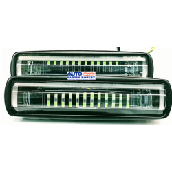 FARO LED RECTANGULAR TIPO BARRA CON LUPA EXTENDIDA 2 FUNCIONES FIJO Y ESTROBO EN COLOR BLANCO  JUEGO 2 PZ  FAL10-CVT