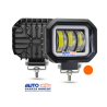 FAROS LED CUADRADO CON LUZ BLANCA CON 3 LUPAS Y ARILLO GEL EN COLOR AMBAR EXCELENTE ILUMINACION JUEGO 2 PIEZAS OEM. FAL105Y