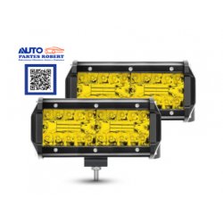 FAROS LED BARRAS 40 LED COLOR AMARILLO FUNCION FIJA Y ESTROBO EXCELENTE ILUMINACION TODO TERRENO  OEM. FAL12Y-SAI