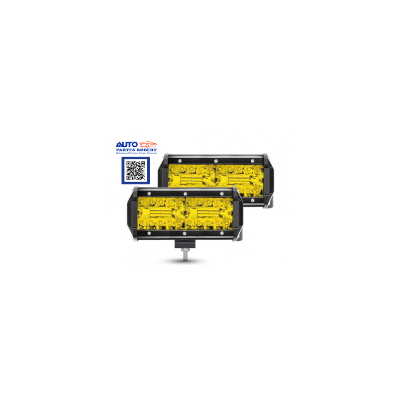 FAROS LED BARRAS 40 LED COLOR AMARILLO FUNCION FIJA Y ESTROBO EXCELENTE ILUMINACION TODO TERRENO  OEM. FAL12Y-SAI