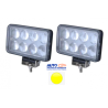 FAROS LED RECTANGULARES 15X9 CON AUMENTO TIPO LUPA ALTA ILUMINACION COLOR AMARILLO  OEM. FAL24WLY-SAI