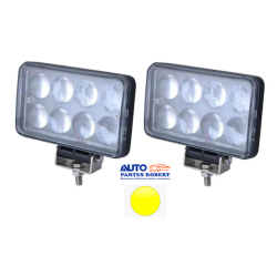FAROS LED RECTANGULARES 15X9 CON AUMENTO TIPO LUPA ALTA ILUMINACION COLOR AMARILLO  OEM. FAL24WLY-SAI