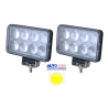 FAROS LED RECTANGULARES 15X9 CON AUMENTO TIPO LUPA ALTA ILUMINACION COLOR AMARILLO  OEM. FAL24WLY-SAI