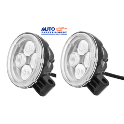 FAROS LED REDONDOS 4 LED CON LUPA COLOR BLANCO EXCELENTE ILUMINACION JUEGO 2-PZ OEM. FA-LHR4LC