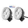 FAROS LED REDONDOS 4 LED CON LUPA COLOR BLANCO EXCELENTE ILUMINACION JUEGO 2-PZ OEM. FA-LHR4LC
