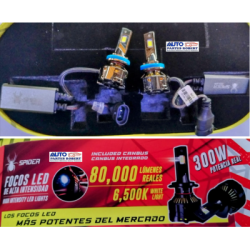 FOCO LED H11 SPIDER 80.000L 300W 6500K INCLUYE VELAS LED 158 CON CAMBUS LLAVERO Y GORRA DE REGALO  OEM. EXTREMA ILUMINACION LED