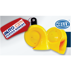 BOCINA HELLA CARACOL AMARILLAS 12V  72W 11Odb GRAVW 400HZ 500HZ JUEGO 2 PIEZAS OEM.