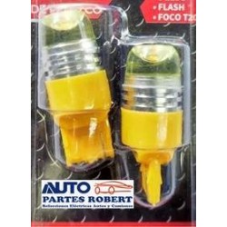 FOCO LED URVAN HONDA MAZDA 7440 1 FILAMENTO O FUNCION ESTROBO COLOR AMARILLO  JUEGO 2 PIEZAS OEM.