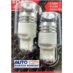 FOCO LED URVAN HONDA MAZDA 7440 1 FILAMENTO O FUNCION ESTROBO COLOR BLANCO JUEGO 2 PIEZAS