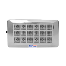 LAMPRA LED PARA LUZ INTERIOR DE AUTOS Y CAMIONES UNIVERSAL CROMADA CON FUNCIONES ON OFF DOOR 18 LED