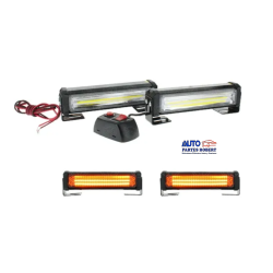 LAMPARA LED COB ESTROBO 4 FUNCIONES COLOR AMBAR JUEGO DE 2 PIEZAS MEDIDAD 16.5 CM  LARGO 5 CM ALTO  EXCELENTE ILUMINACION  OEM. 