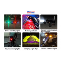 LUZ ESTROBO SEGURIDAD RECARGABLE IDEAL PARA BICICLETAS MOTOCICLETAS DRON EN TRES COLORES BLANCO ROJO VERDE FUNCION FIJA Y ESTROB