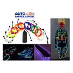 LUZ LED HILO FLEXIBLE LUZ NEON DJ BAR USA BATERIAS AA IDEAL PARA TRABAJOS ECOLARES  3 METROS DE LARGO 3 FUNCIONES CON CONTROL ON