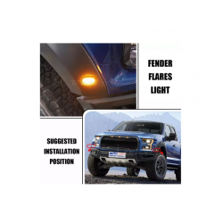 LUZ LED PARRILLA FORD RAPTOR Y JEEP COLOR AMBAR JUEGO 5 PIEZAS OEM. 03484