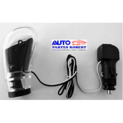 PERILLA DE PALANCA DE VELOCIDADES UNIVERSAL TRANSPARENTE CON LUZ NEON COLOR ROJO O MORADO  OEM.