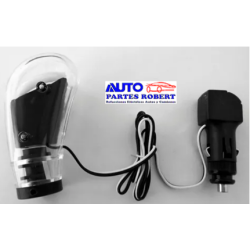 PERILLA DE PALANCA DE VELOCIDADES UNIVERSAL TRANSPARENTE CON LUZ NEON COLOR ROJO O MORADO  OEM.