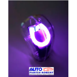 PERILLA DE PALANCA DE VELOCIDADES UNIVERSAL TRANSPARENTE CON LUZ NEON COLOR ROJO O MORADO  OEM.