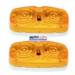 PLAFON LED TIPO HELLA AMBAR DOBLE OPTICA  18 LED JUEGO 2 PIEZAS