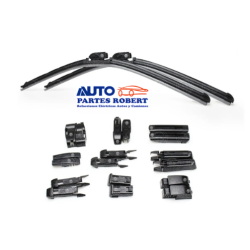 PLUMA 16 24  BANANA CURVA ROBERT HULE NATURAL GRAFITADO PERNOS DE ACERO CALIDAD ORIGINAL SEAT IBIZA  JUEGO 2 PIEZAS CON ADAPTADO