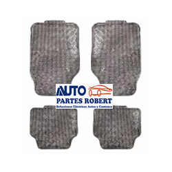 TAPETES HULE METALICO GRIS JUEGO 4 -PIEZAS OEM.