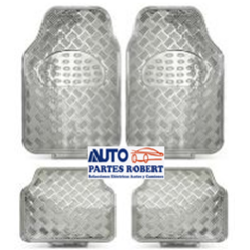 TAPETES HULE METALICO PLATIADO JUEGO 4 -PZ OEM.