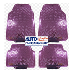 TAPETES HULE METALICO ROSA JUEGO 4 -PIEZAS OEM.