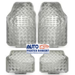 TAPETES HULE METALICO PLATIADO JUEGO 4 -PZ OEM.