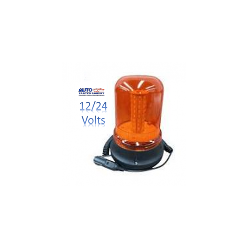 TORRETA MONTACARGAS AMBAR 12V 24V CON BASE DE IMAN  OEM. IMAN LED