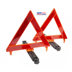 TRIANGULO REFLEJANTE DE EMERGENCIA UNIVERSAL CON BASE ANCHA DE PLASTICO RELLENA DE ARENA MEDIDA AMPLIA DE 51 CM CANTIDAD DE PROD
