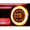UNIDAD LED REDONDA 22  LED BICOLOR BLANCO Y AMBAR CON LUPAS 1 PIEZA OEM. U-LH18422CY