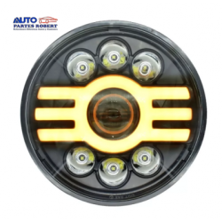 UNIDAD LED REDONDA CON LUPA BICOLOR 7 LED BLANCO Y AMBAR 1 PIEZA  OEM. U-LH184CY