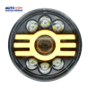 UNIDAD LED REDONDA CON LUPA BICOLOR 7 LED BLANCO Y AMBAR 1 PIEZA  OEM. U-LH184CY