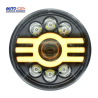 UNIDAD LED REDONDA CON LUPA BICOLOR 7 LED BLANCO Y AMBAR 1 PIEZA  OEM. U-LH184CY
