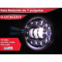 UNIDAD LED REDONDA 22  LED BICOLOR BLANCO Y AMBAR CON LUPAS 1 PIEZA OEM. U-LH18422CY