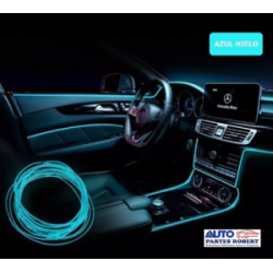 HILO LED PLANO FILO PARA EL TABLERO AUTO COLOR AZUL AGUA 3 METROS  OEM.