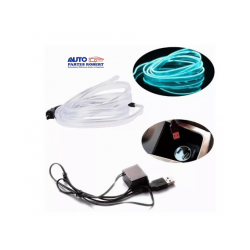 HILO LED PLANO FILO PARA EL TABLERO AUTO COLOR AZUL AGUA 3 METROS  OEM.
