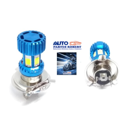 FOCO LED H4 6 CARAS DE ILUMINACION IDEAL PARA MOTOCICLETA O AUTOS COMPACTOS LED COB ALTA ILUMINACION  OEM. LED COB