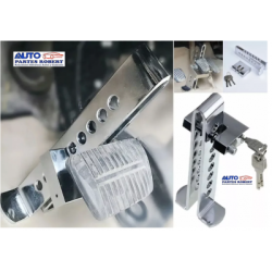 SEGURO ANTIRROBO PARA PEDAL UNIVERSAL CON CANDADO CROMADO  OEM.