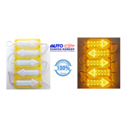 FLECHA LED 22 FOCOS COLOR AMBAR IDEAL PARA CARROCERIAS DE CAMION 12V A 24V EXCELENTE ILUMINACION NOTA : PRECIO POR 1 PIEZA OEM.