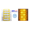 FLECHA LED 22 FOCOS COLOR AMBAR IDEAL PARA CARROCERIAS DE CAMION 12V A 24V EXCELENTE ILUMINACION NOTA : PRECIO POR 1 PIEZA OEM.