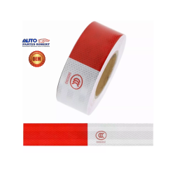 CINTA REFLEJANTE CCC PARA REMOLQUES Y CAJAS DE TRACTO CAMION TIRA 1 METRO ROJO Y BLANCO CALIDAD 3M ANCHO 5 CM OEM. CCC 0000352
