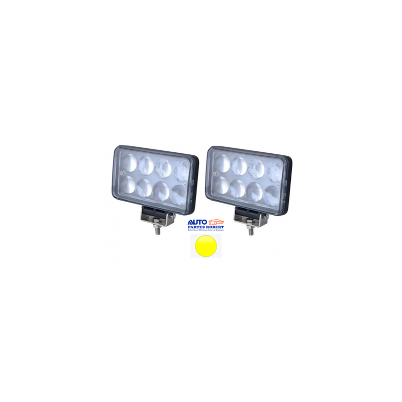 FAROS LED RECTANGULARES 15X9 CON AUMENTO TIPO LUPA ALTA ILUMINACION COLOR AMARILLO  OEM. FAL24WLY-SAI