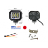 FAROS LED CUADRADO CON LUZ BLANCA 3 LUPAS ARILLO EN GEL COLOR ROJO EXCELENTE ILUMINACION JUEGO 2 PIEZAS  OEM. FAL106R